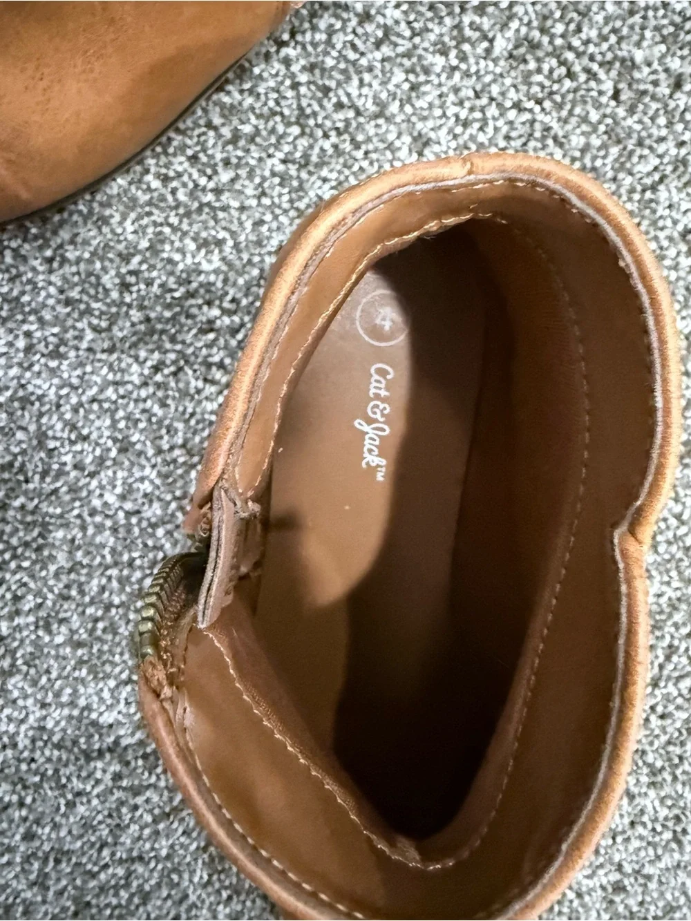 Cat & Jack Cognac Side-Zip Ankle Booties